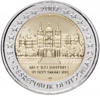 Купить Германия 2 евро 2007 G "Федеральные земли Германии: Мекленбург - Передняя Померания"