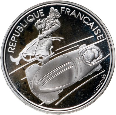 купить Франция 100 франков (francs) 1990 XVI зимние Олимпийские Игры, Альбервиль 1992 - Бобслей