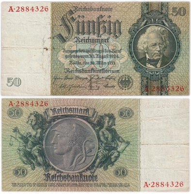 купить Германия 50 рейхсмарок 1933 (Pick 182)