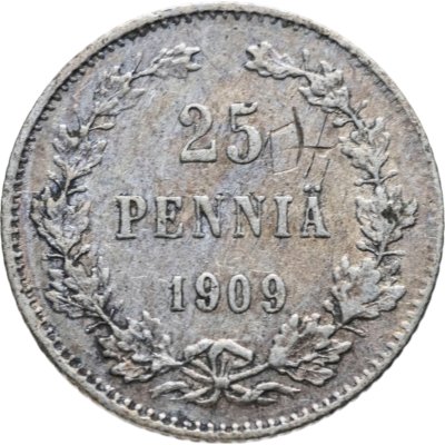 купить 25 пенни (pennia) 1909 L Российская Финляндия