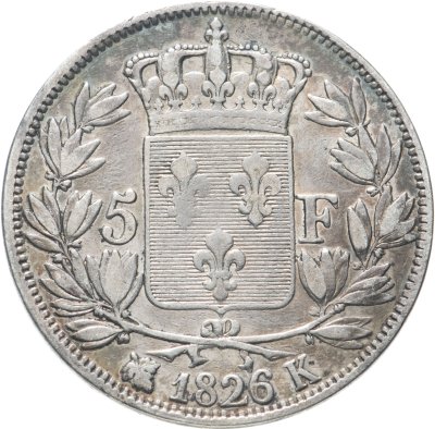 купить Франция Карл X 5 франков 1826 K