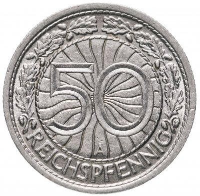 купить Германия 50 рейхспфеннигов (reichspfennig) 1927 знак монетного двора "A" — Берлин
