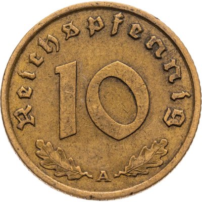 купить Германия, Третий рейх 10 рейхспфеннигов 1938 "А"