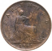 Купить Великобритания 1 фартинг (farthing) 1861