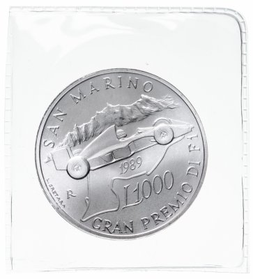 купить Сан-Марино 1000 лир (lire) 1989 "Гран-при Сан-Марино" в банковской запайке