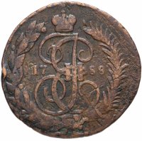 Купить 2 копейки 1788 года ММ гурт сетчатый (Перечекан из 4 копеек)