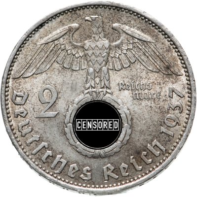 купить Германия (Третий Рейх) 2 рейхсмарки 1937, знак монетного двора "А" - Берлин