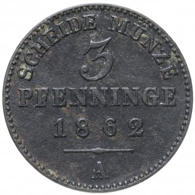 купить Германия, Пруссия 3 пфеннига 1862
