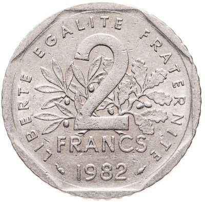 купить Франция 2 франка (francs) 1982