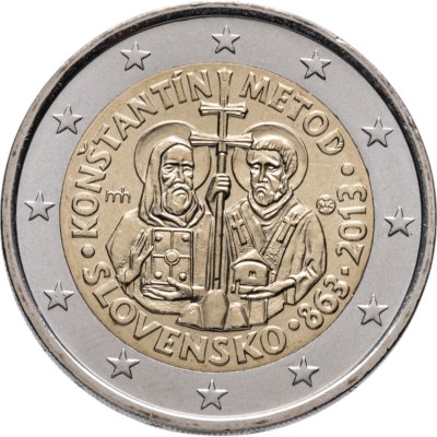 купить Словакия 2 евро (euro) 2013 1150 лет со дня прибытия с византийской миссией Кирилла и Мефодия в Великую Моравию