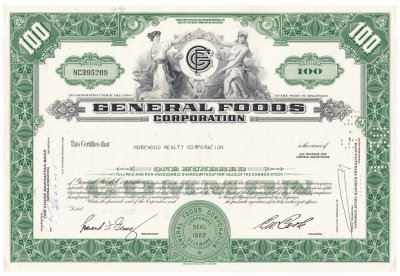 купить Акция GENERAL FOODS CORPORATION 1963- 1973 гг.