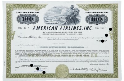 купить Акция США AMERICAN AIRLINES, INC. 1980-1992 гг.