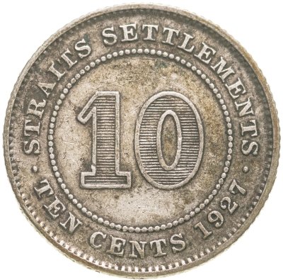 купить Стрейтс Сетлментс 10 центов (cents) 1927