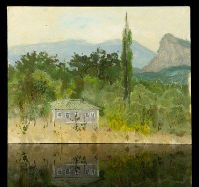 купить Этюд "Крым", художник Монастырёв Н.В., картон, масло, СССР, 1986 г.