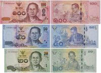 купить Таиланд - набор 20, 50, 100 бат 2017, юбилейные "Жизнь Короля Рама 9"