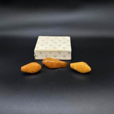 купить Набор мужской (запонки и брошь), янтарь, металл, СССР, 1960-1990 гг.