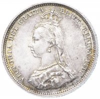 Купить Великобритания 6 пенсов (pence) 1887 Герб на реверсе
