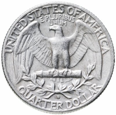 купить США 25 центов (квотер, 1/4 доллара, quarter dollar) 1964 D