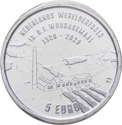 купить Нидерланды 5 евро 2020 "100 лет паровой насосной станции Вауда в Ваудагемал"