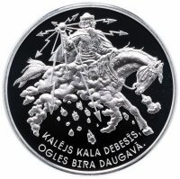 Купить Латвия серебряные 5 евро 2017 Proof "В небесах кузнец ковал"