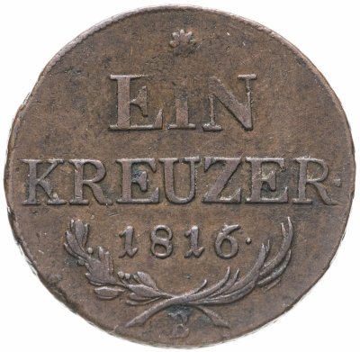 купить Австрия 1 крейцер (kreuzer) 1816 B