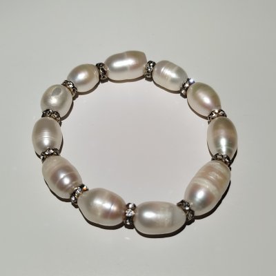 купить Браслет женский, металл, культивированный жемчуг, стразы, Азия, 2000-2020 гг.