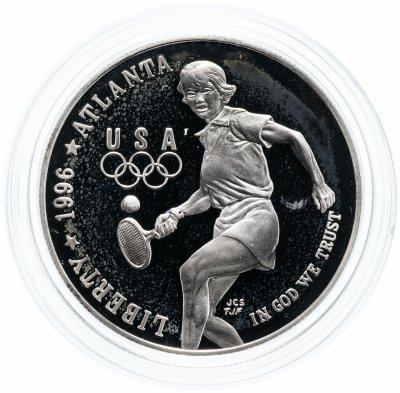 купить США 1 доллар (dollar) 1996 P "XXVI летние Олимпийские Игры, Атланта 1996 - Теннис"