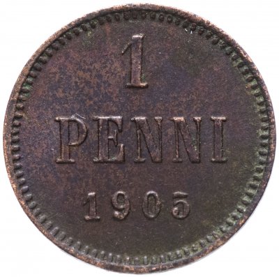 купить 1 пенни (penni) 1905, монета для Финляндии