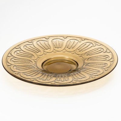 купить Блюдо дымчатого оттенка круглой формы в стиле Art Deco, Verrex (для Schneider), стекло, травление, Франция, 1920-1930 гг.