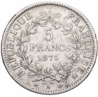 купить Франция 5 франков 1875