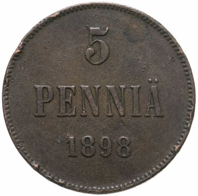 купить 5 пенни 1898, монета для Финляндии