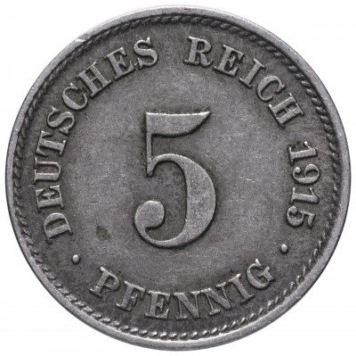 купить Германия 5 рейх пфеннигов 1915 "J"