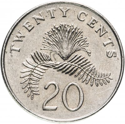 купить Сингапур 20 центов (cents) низкий щит 1993-2011, случайный год