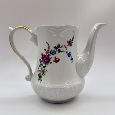 купить Чайник с цветочным декором, фарфор, деколь, золочение, Wloclawek (Влоцлавская фаянсовая фабрика), Польша, 1960-1980 гг.