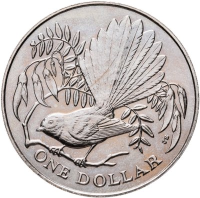 купить Новая Зеландия 1 доллар (dollar) 1980 Птицы Новой Зеландии - Веерохвостка