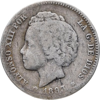 купить Испания 1 песета (peseta) 1893