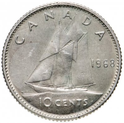 купить Канада 10 центов (cents) 1968