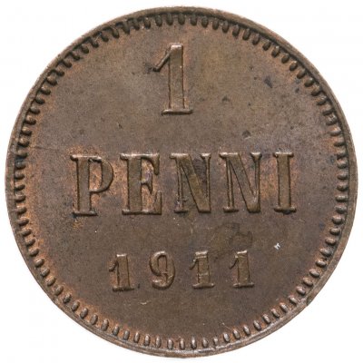 купить 1 пенни 1911, монета для Финляндии