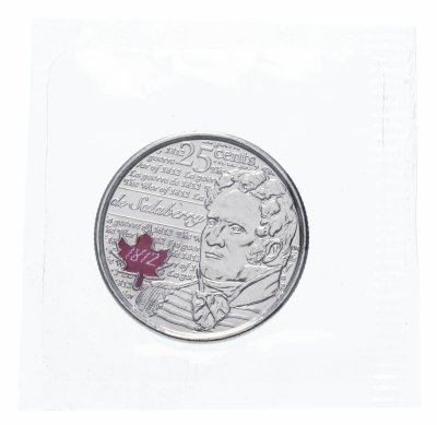 купить Канада 25 центов (cents) 2013 "Война 1812 года - Шарль де Салаберри" (цветная, в запайке)