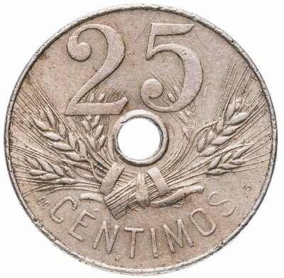 купить Испания 25 сентимо (centimos) 1927