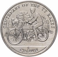 купить Остров Мэн 1 крона (crown) 2007 100 лет Мотогонкам "Tourist Trophy"
