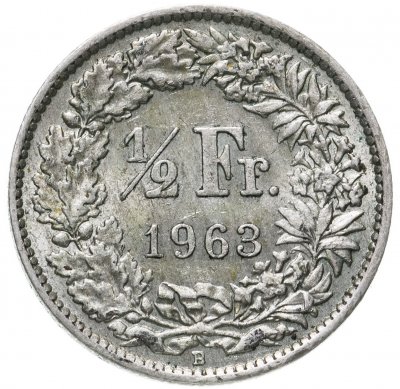 купить Швейцария 1/2 франка (franc) 1963
