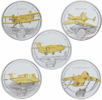 купить Острова Кука набор 1 доллар 2008 «Самолёт Антонова позолота» из 5 монет