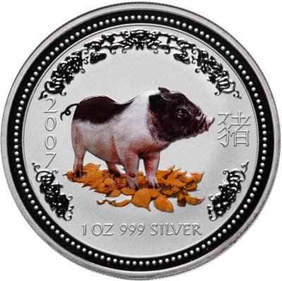 купить Австралия 1 доллар 2007 "Год свиньи, цветное покрытие"