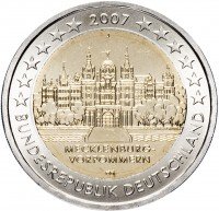 Купить Германия 2 евро 2007 J "Федеральные земли Германии: Мекленбург - Передняя Померания"