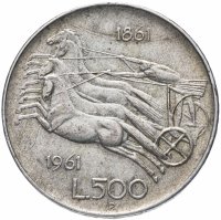 купить Италия 500 лир 1961 "100 лет со дня объединения Италии"