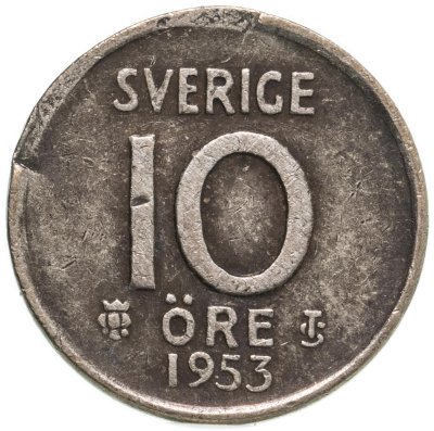купить Швеция 10 эре (ore) 1953