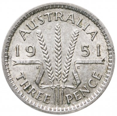 купить Австралия 3 пенса (pence) 1951