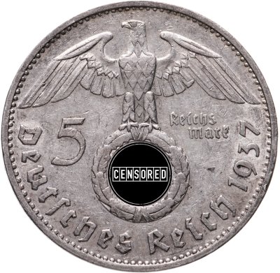 купить Германия Третий рейх 5 рейхсмарок (reichsmark) 1937 Гинденбург