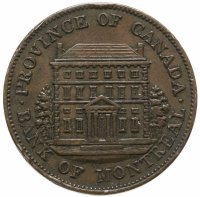купить Канада 1/2 пенни (halfpenny) 1844 платежный жетон / токен банка Монреаля